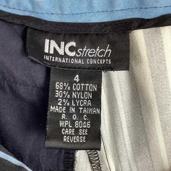 INC International Concept Stretchy Blue, cream& Tan Striped Pants Size 4 - Picture 5 of 5